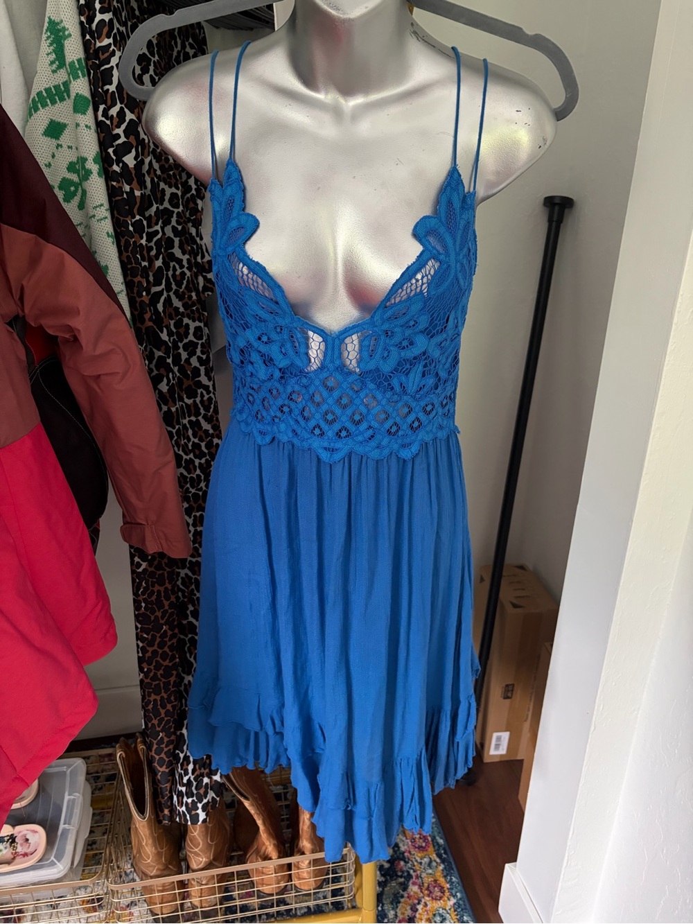 Free People Adella Blue Dress NWOT